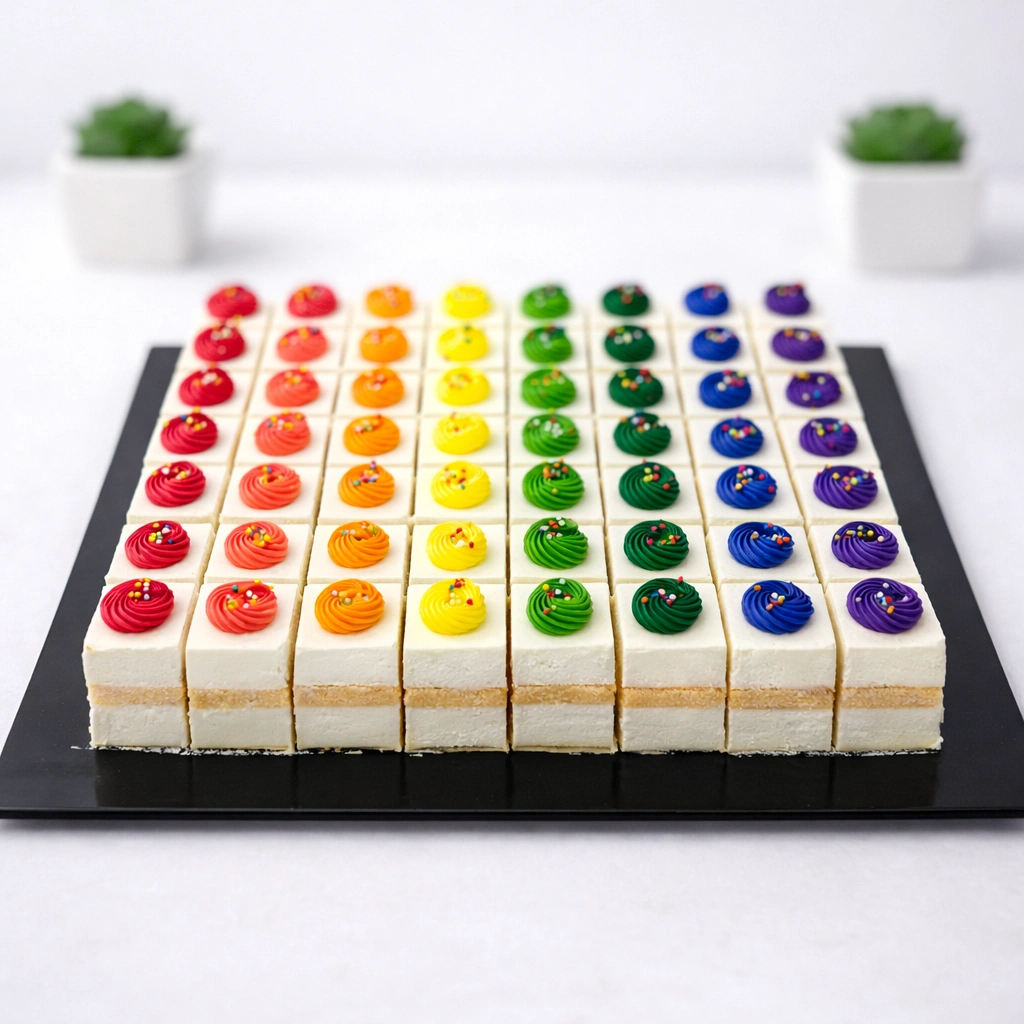 Vanilla Rainbow Slice